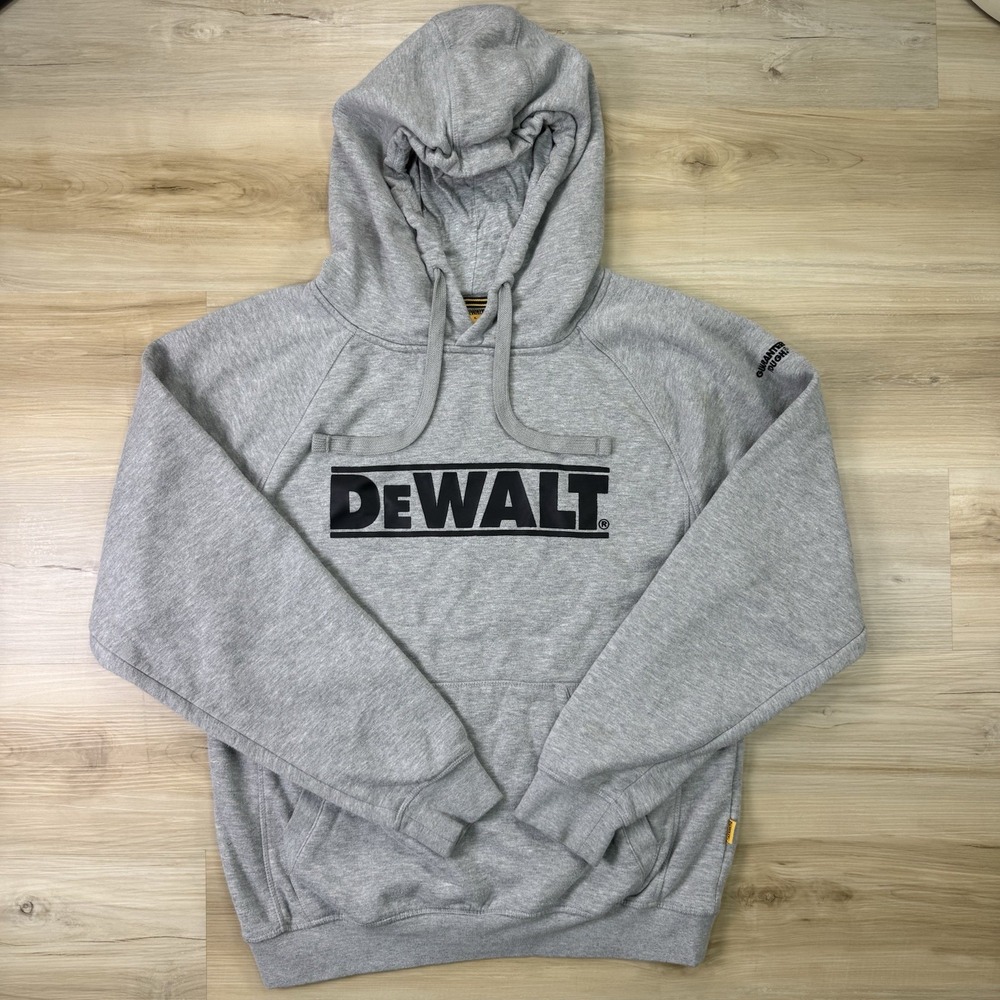 DEWALT Logan Water Resistant Hoodie Mens Large Gray Heavy Work Wear Pullover